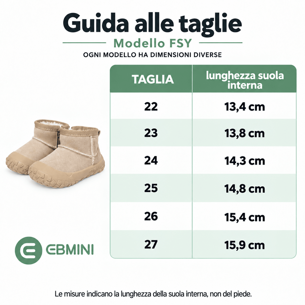 EBMINI® FSY – Stivaletti Barefoot per Bambini - Ebmini Italia - Nero - 22 (soletta 13,4 cm)