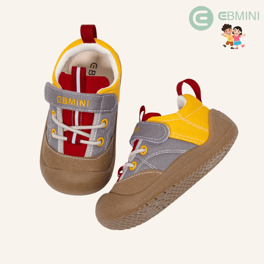 EBMINI® KLE – Sneaker Barefoot Ultraleggere per Bambini - Ebmini Italia - Giallo - 22 (soletta 13,2 cm)