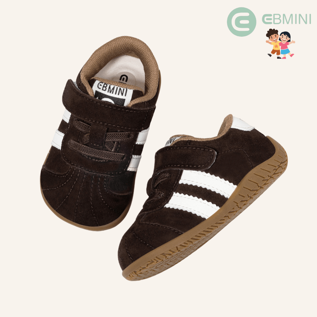 EBMINI® ARL – Sneaker Barefoot per Bambini - Ebmini Italia - Marrone - 18 (soletta 12,1 cm)