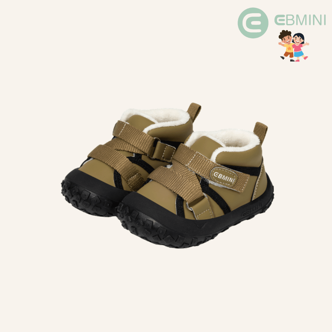 EBMINI® BEM – Scarpe Barefoot Invernali Impermeabili per Bambini - Ebmini Italia - Nero - 16 (soletta 12,2 cm)