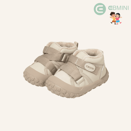 EBMINI® BEM – Scarpe Barefoot Invernali Impermeabili per Bambini - Ebmini Italia - Beige - 16 (soletta 12,2 cm)