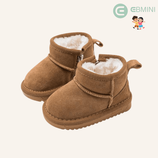 EBMINI® BUBU – Stivaletti Barefoot Invernali Foderati per Bambini - Ebmini Italia - Marrone - 16 (soletta 12,5 cm)