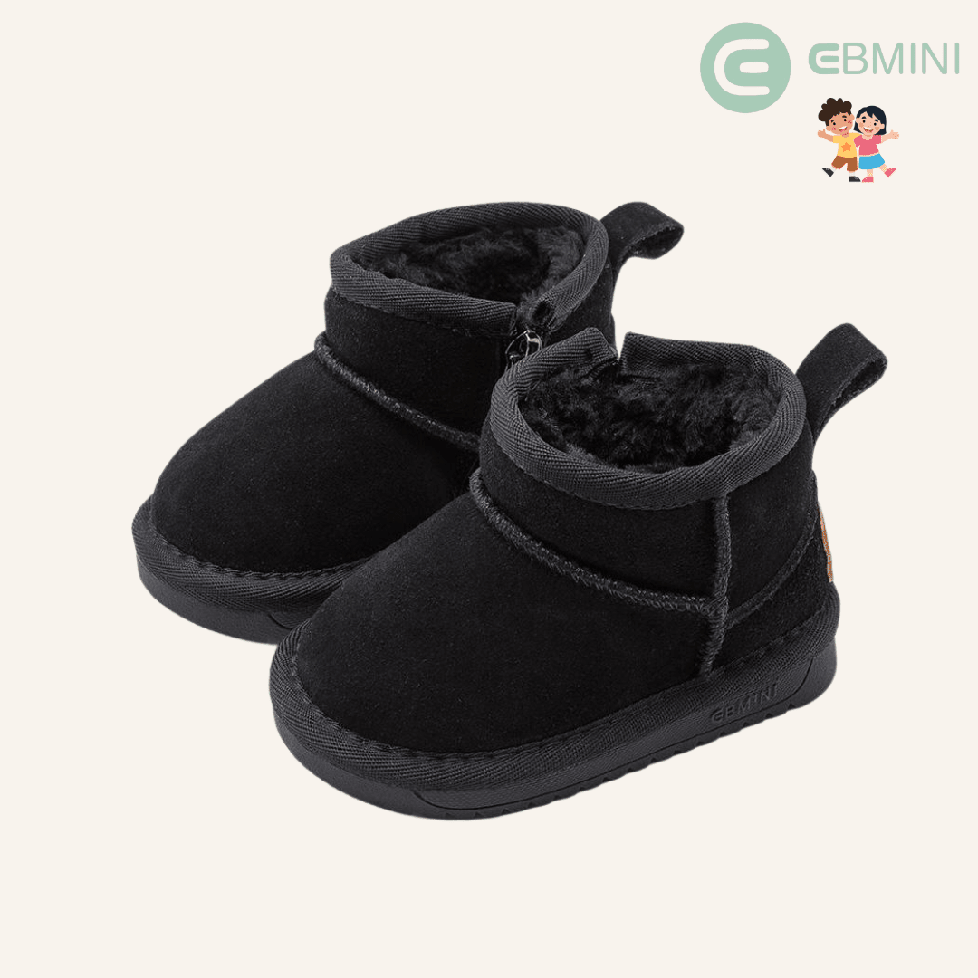 EBMINI® BUBU – Stivaletti Barefoot Invernali Foderati per Bambini - Ebmini Italia - Nero - 16 (soletta 12,5 cm)