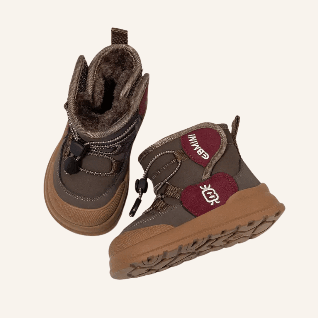 EBMINI® FOZ – Stivaletti Barefoot Impermeabili Foderati per Bambini - Ebmini Italia - Marrone - 22
