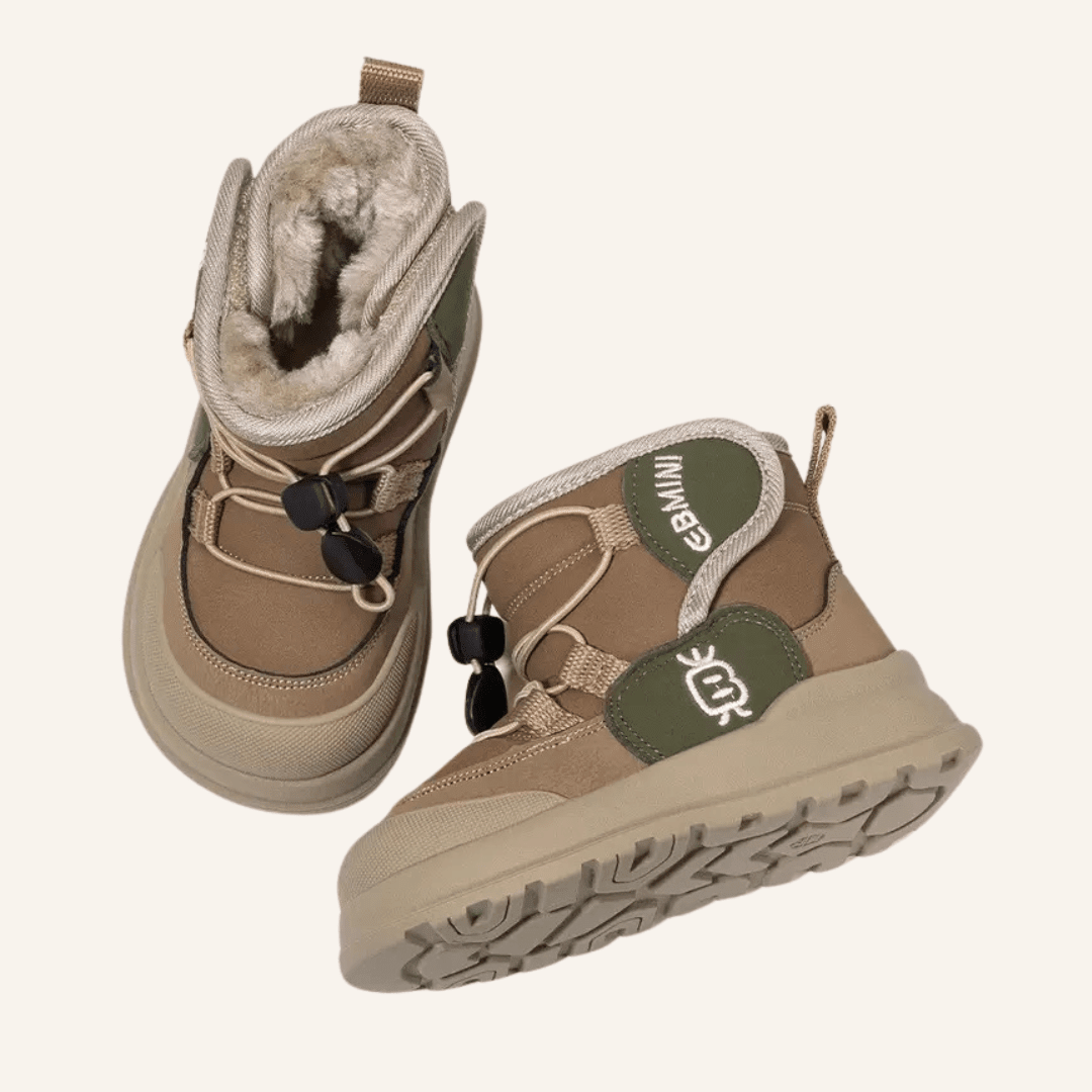 EBMINI® FOZ – Stivaletti Barefoot Impermeabili Foderati per Bambini - Ebmini Italia - Beige - 22