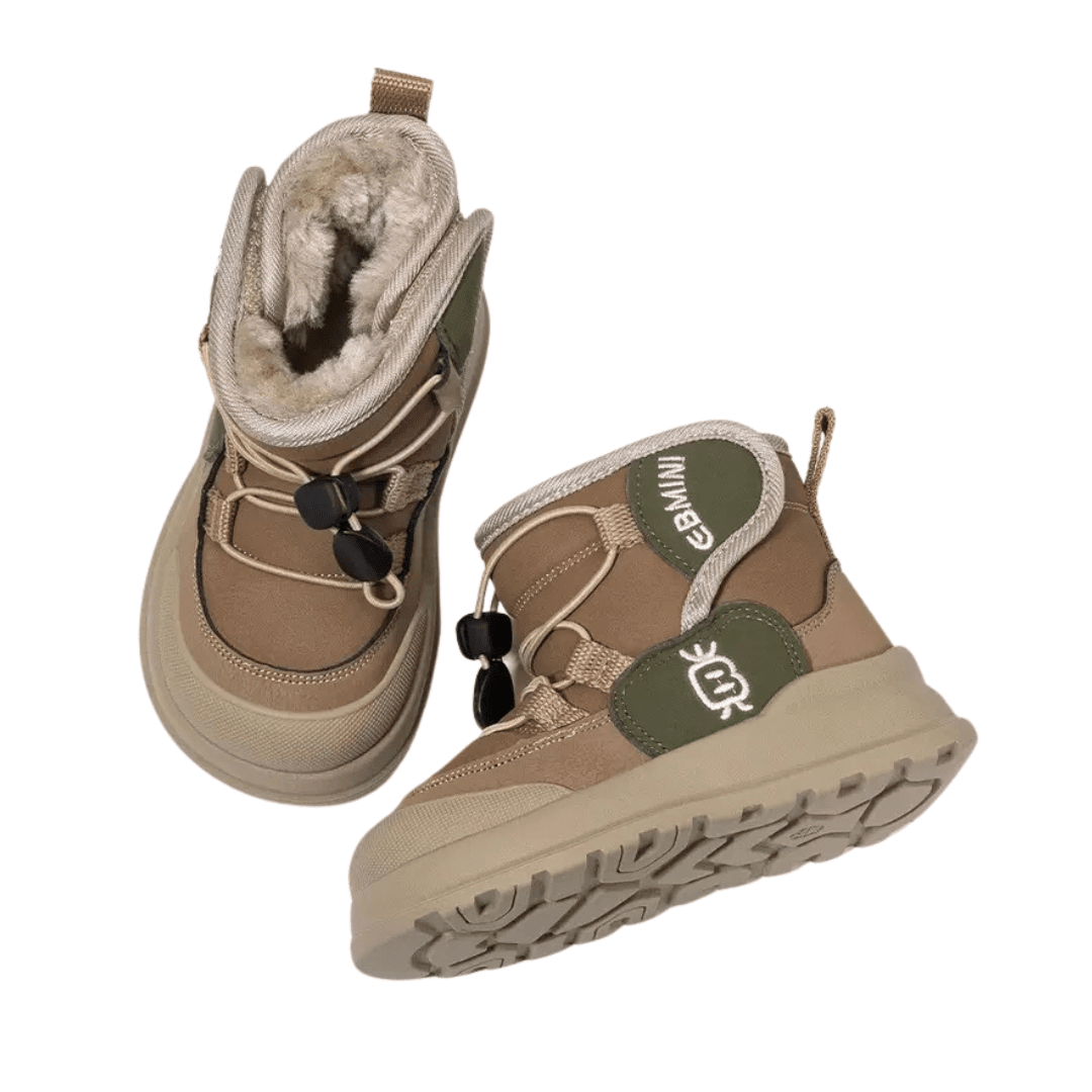 EBMINI® FOZ – Stivaletti Barefoot Impermeabili Foderati per Bambini - Ebmini Italia - Marrone - 22
