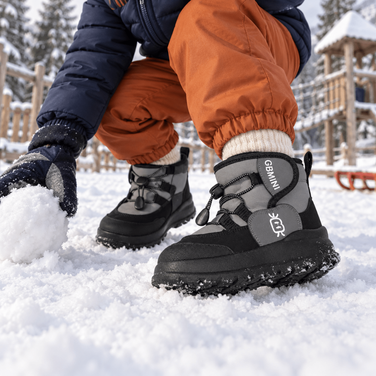 EBMINI® FOZ – Stivaletti Barefoot Impermeabili Foderati per Bambini - Ebmini Italia - Marrone - 22