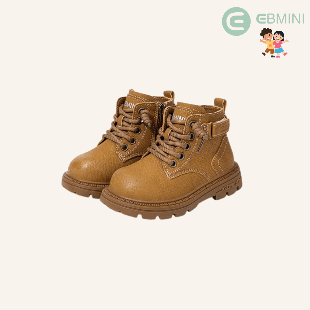 EBMINI® HIN – Stivaletti Barefoot Impermeabili per Bambini - Ebmini Italia - Bronzo - 22
