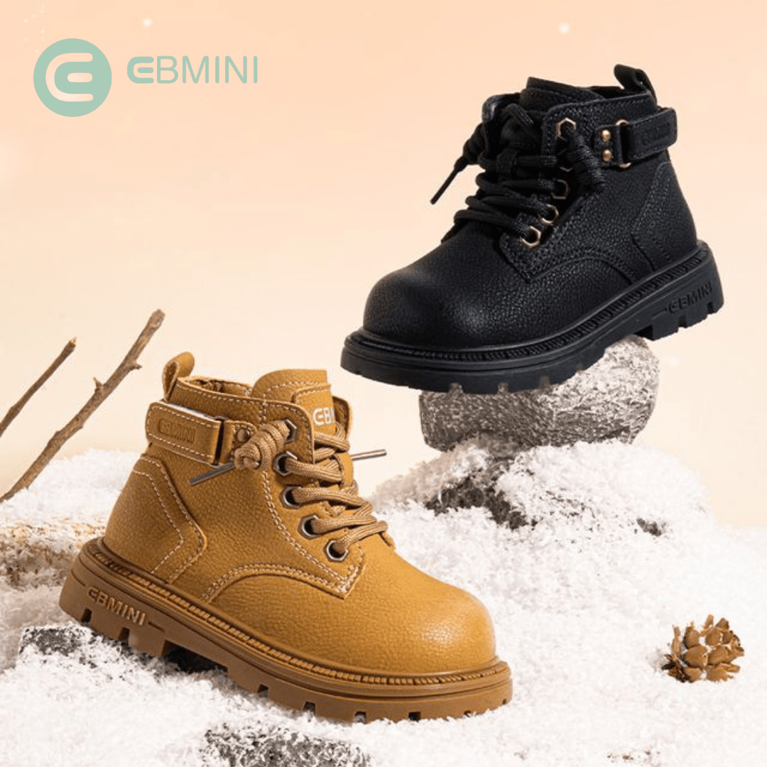 EBMINI® HIN – Stivaletti Barefoot Impermeabili per Bambini - Ebmini Italia - Nero - 22