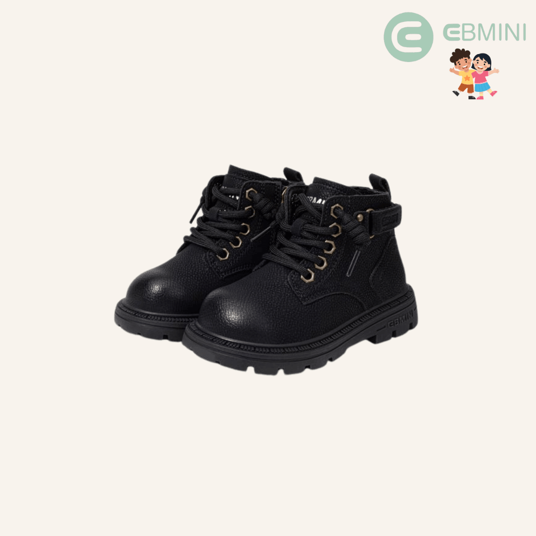 EBMINI® HIN – Stivaletti Barefoot Impermeabili per Bambini - Ebmini Italia - Nero - 22