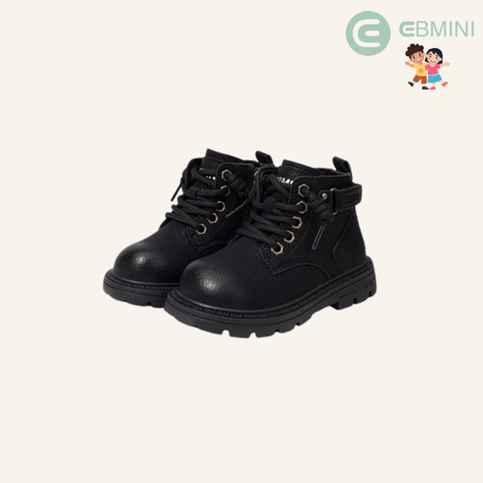 EBMINI® HIN – Stivaletti Barefoot Impermeabili per Bambini - Ebmini Italia - Nero - 22