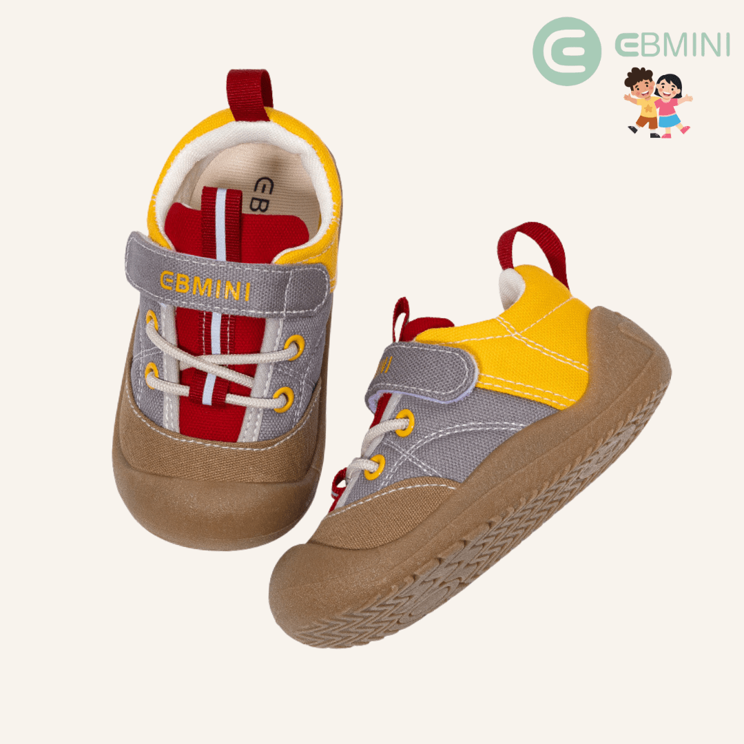 EBMINI® KLE – Sneaker Barefoot Ultraleggere per Bambini - Ebmini Italia - Giallo - 22 (soletta 13,2 cm)