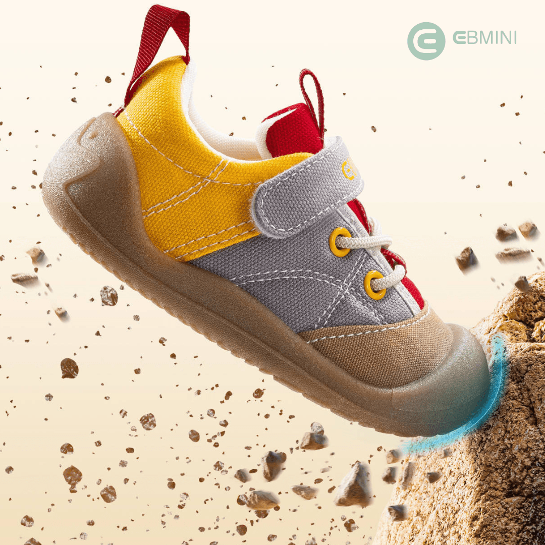EBMINI® KLE – Sneaker Barefoot Ultraleggere per Bambini - Ebmini Italia - Giallo - 22 (soletta 13,2 cm)
