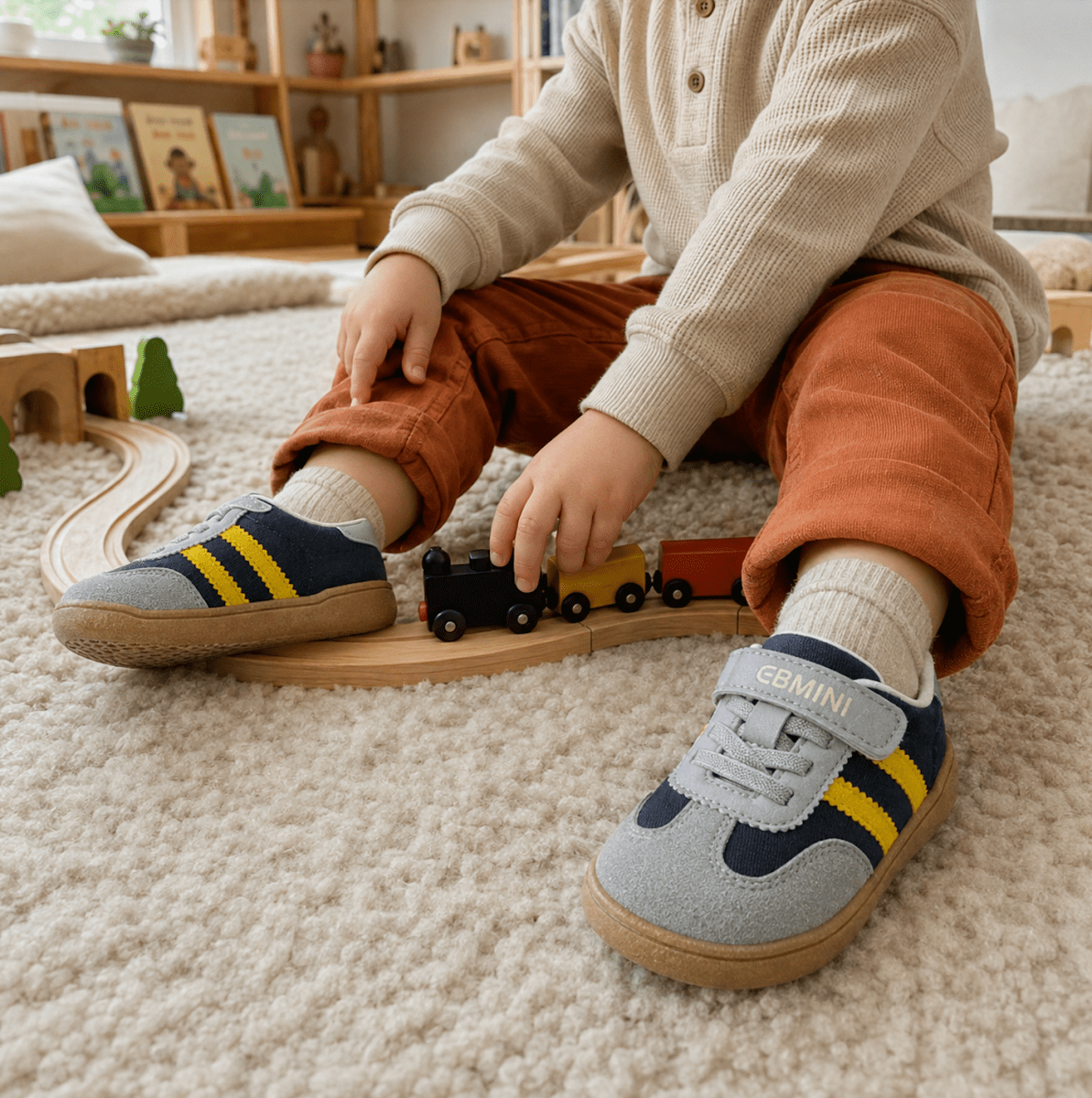EBMINI® LAB – Sneaker Barefoot per Bambini - Ebmini Italia - Beige - 22 (soletta 14,0 cm)