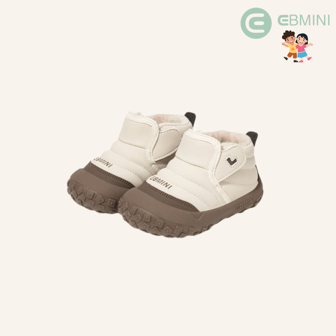EBMINI® LER – Stivaletti Barefoot Impermeabili per Bambini - Ebmini Italia - Marrone - 16 (soletta 12,8 cm)