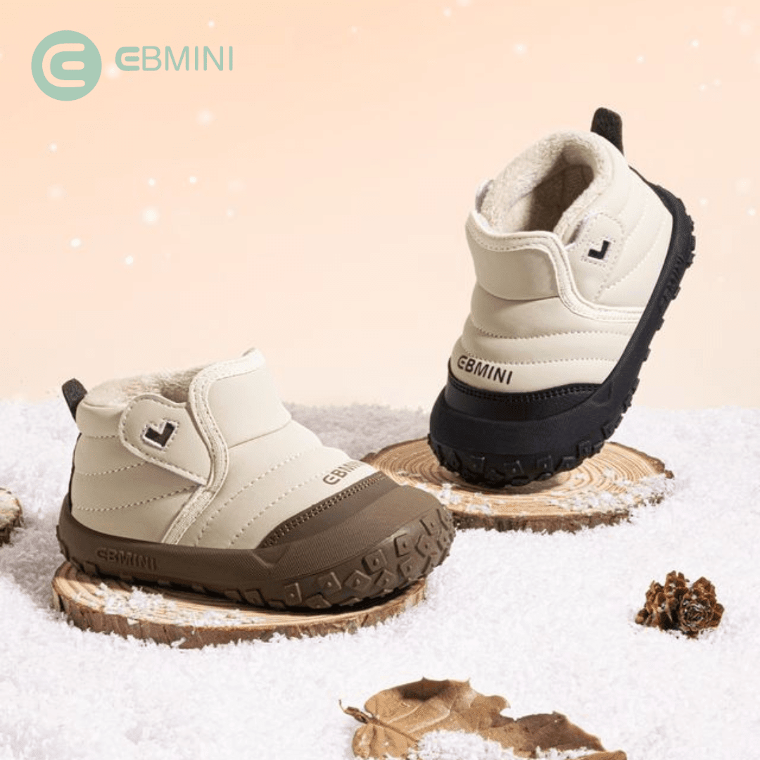 EBMINI® LER – Stivaletti Barefoot Impermeabili per Bambini - Ebmini Italia - Marrone - 16 (soletta 12,8 cm)