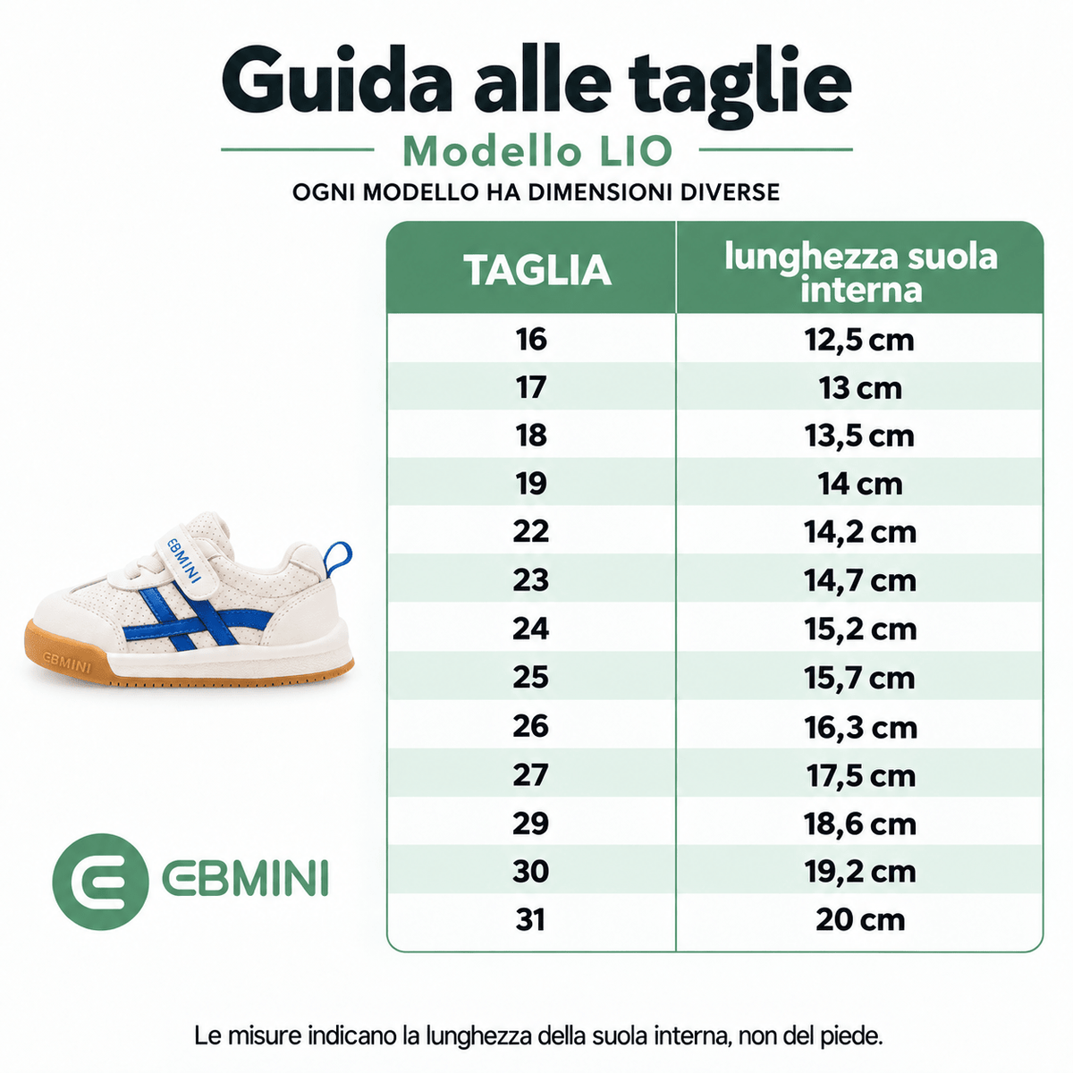 EBMINI® LIO – Sneaker Barefoot Ultraleggere per Bambini - Ebmini Italia - Blu - 16 (soletta 12,5 cm)