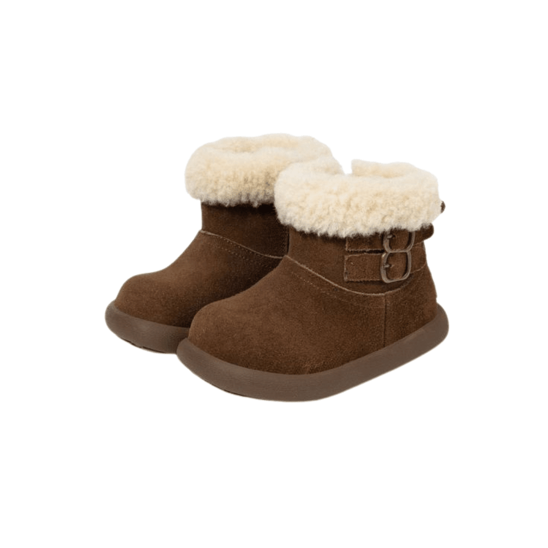 EBMINI® LON – Stivaletti Barefoot Vegani Invernali per Bambini - Ebmini Italia - Marrone - 22