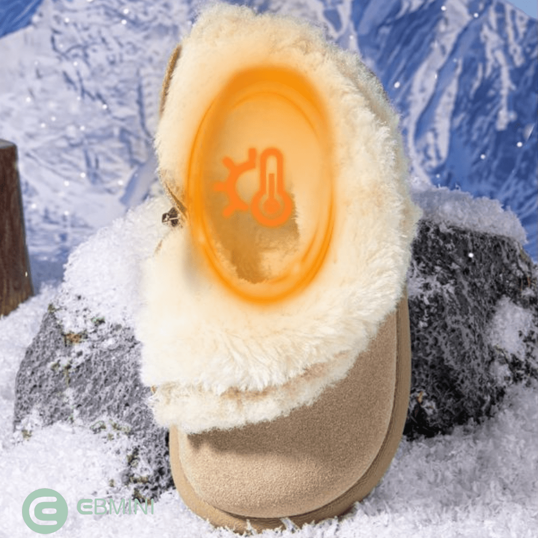EBMINI® LON – Stivaletti Barefoot Vegani Invernali per Bambini - Ebmini Italia - Beige - 22