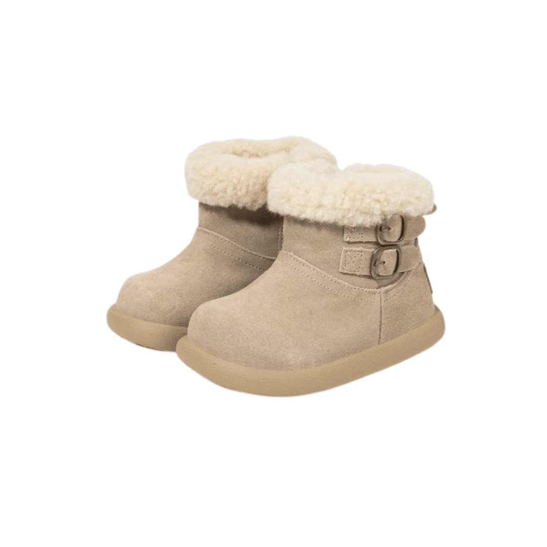 EBMINI® LON – Stivaletti Barefoot Vegani Invernali per Bambini - Ebmini Italia - Beige - 22