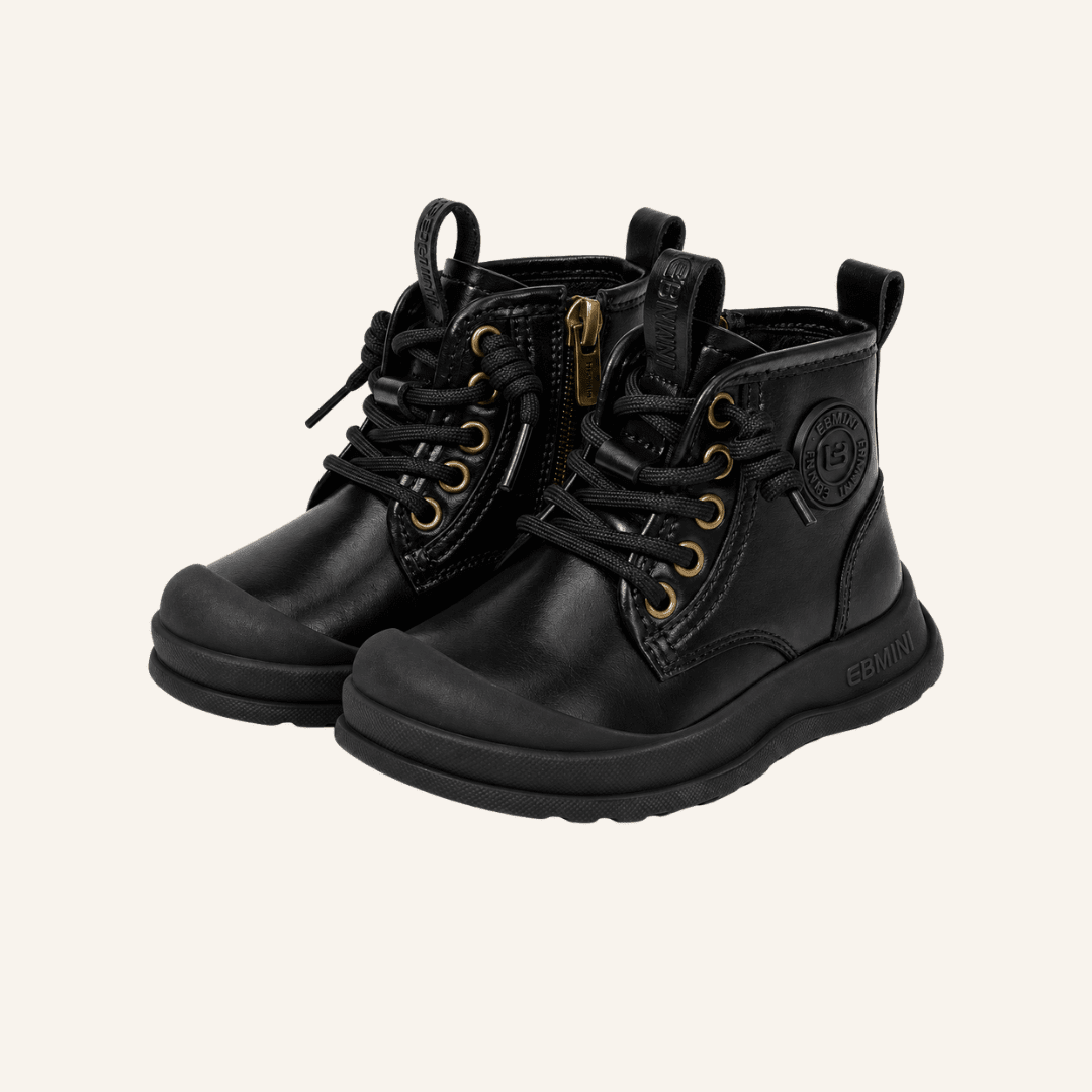EBMINI® LOS – Stivaletti Barefoot Impermeabili Foderati con Zip - Ebmini Italia - Nero - 22 (soletta 14,7 cm)