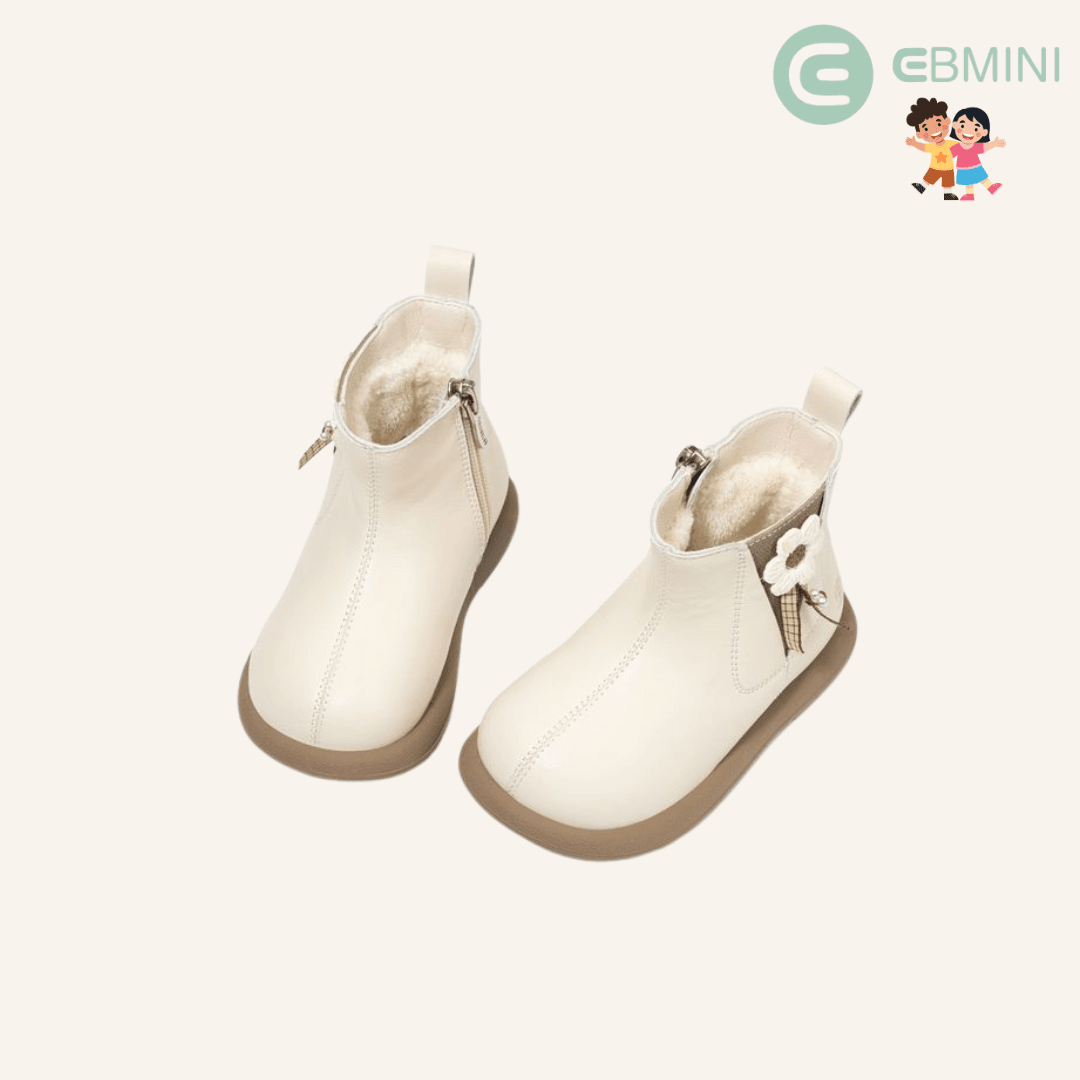 EBMINI® MARG – Stivaletti Barefoot Impermeabili Foderati per Bambini - Ebmini Italia - Bianco - 22 (soletta 13,9 cm)