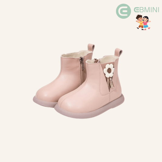 EBMINI® MARG – Stivaletti Barefoot Impermeabili Foderati per Bambini - Ebmini Italia - Rosa - 22 (soletta 13,9 cm)