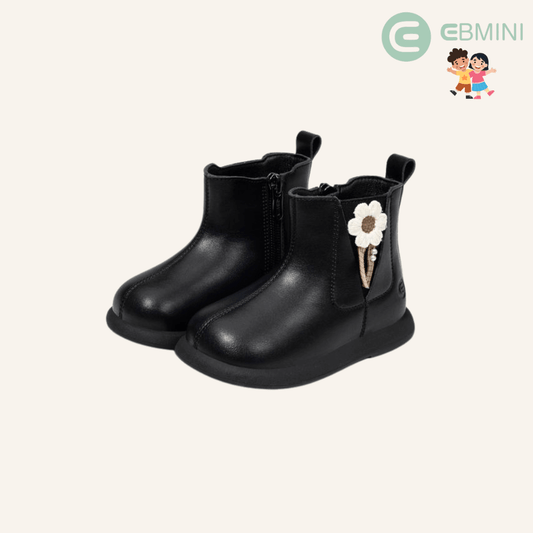 EBMINI® MARG – Stivaletti Barefoot Impermeabili Foderati per Bambini - Ebmini Italia - Nero - 22 (soletta 13,9 cm)
