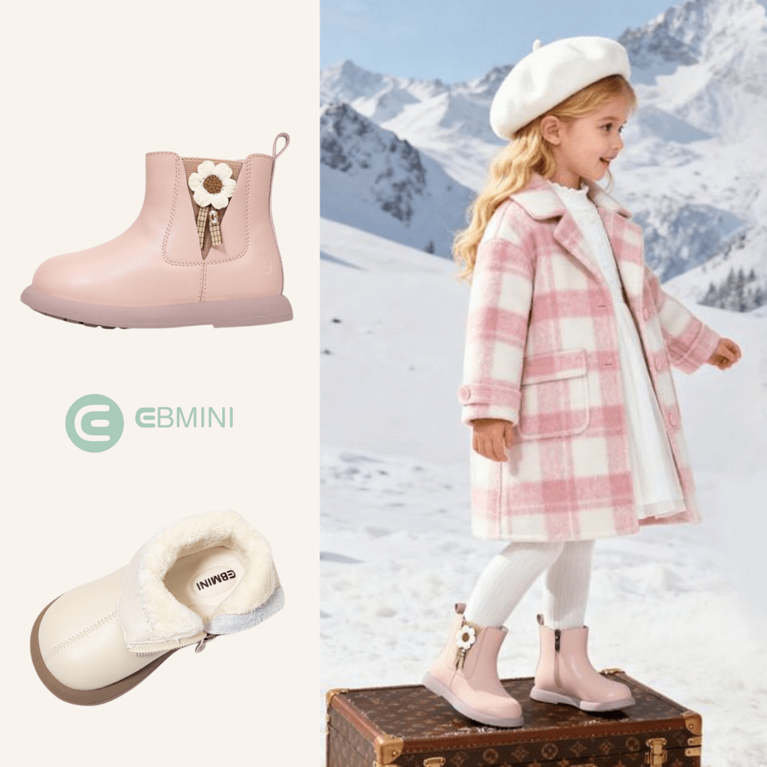 EBMINI® MARG – Stivaletti Barefoot Impermeabili Foderati per Bambini - Ebmini Italia - Bianco - 22 (soletta 13,9 cm)