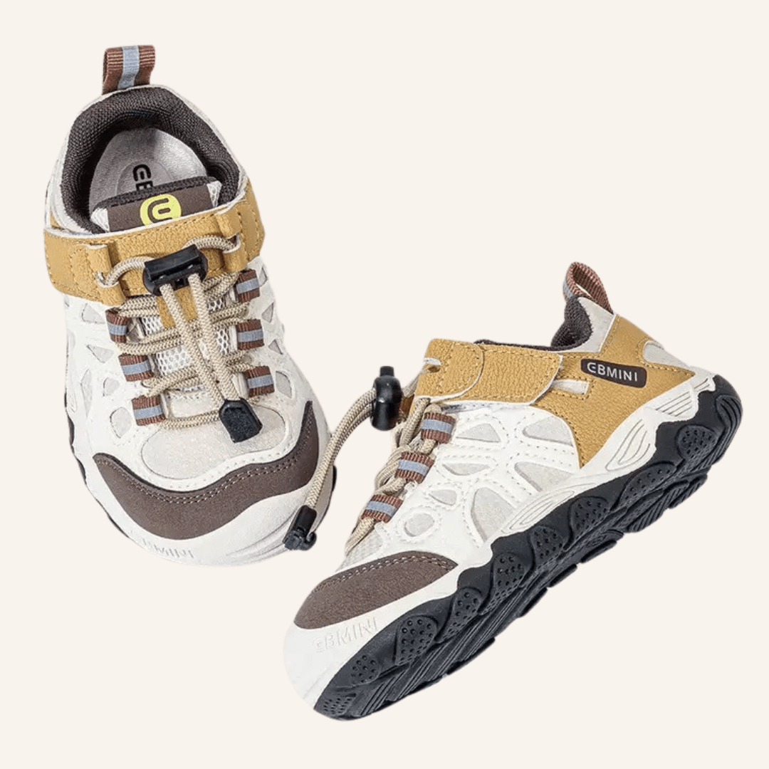 EBMINI® OTB – Scarpe Barefoot da Trekking Impermeabili per Bambini - Ebmini Italia - Marrone - 22 (soletta 14,3 cm)
