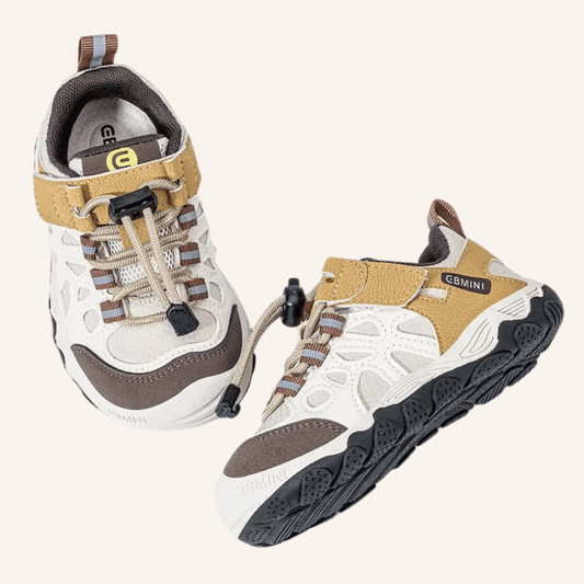 EBMINI® OTB – Scarpe Barefoot da Trekking Impermeabili per Bambini - Ebmini Italia - Marrone - 22 (soletta 14,3 cm)