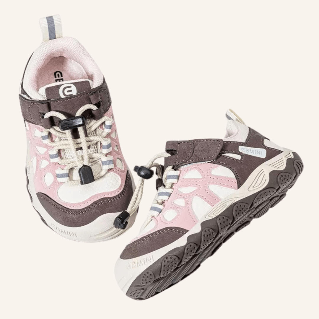EBMINI® OTB – Scarpe Barefoot da Trekking Impermeabili per Bambini - Ebmini Italia - Rosa - 22 (soletta 14,3 cm)