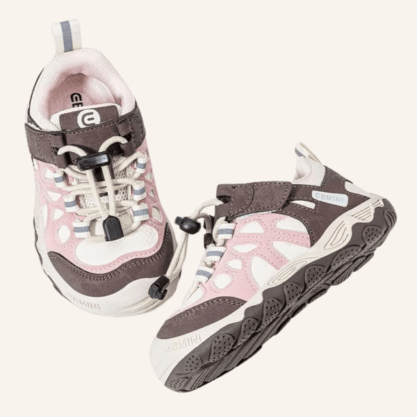 EBMINI® OTB – Scarpe Barefoot da Trekking Impermeabili per Bambini - Ebmini Italia - Rosa - 22 (soletta 14,3 cm)