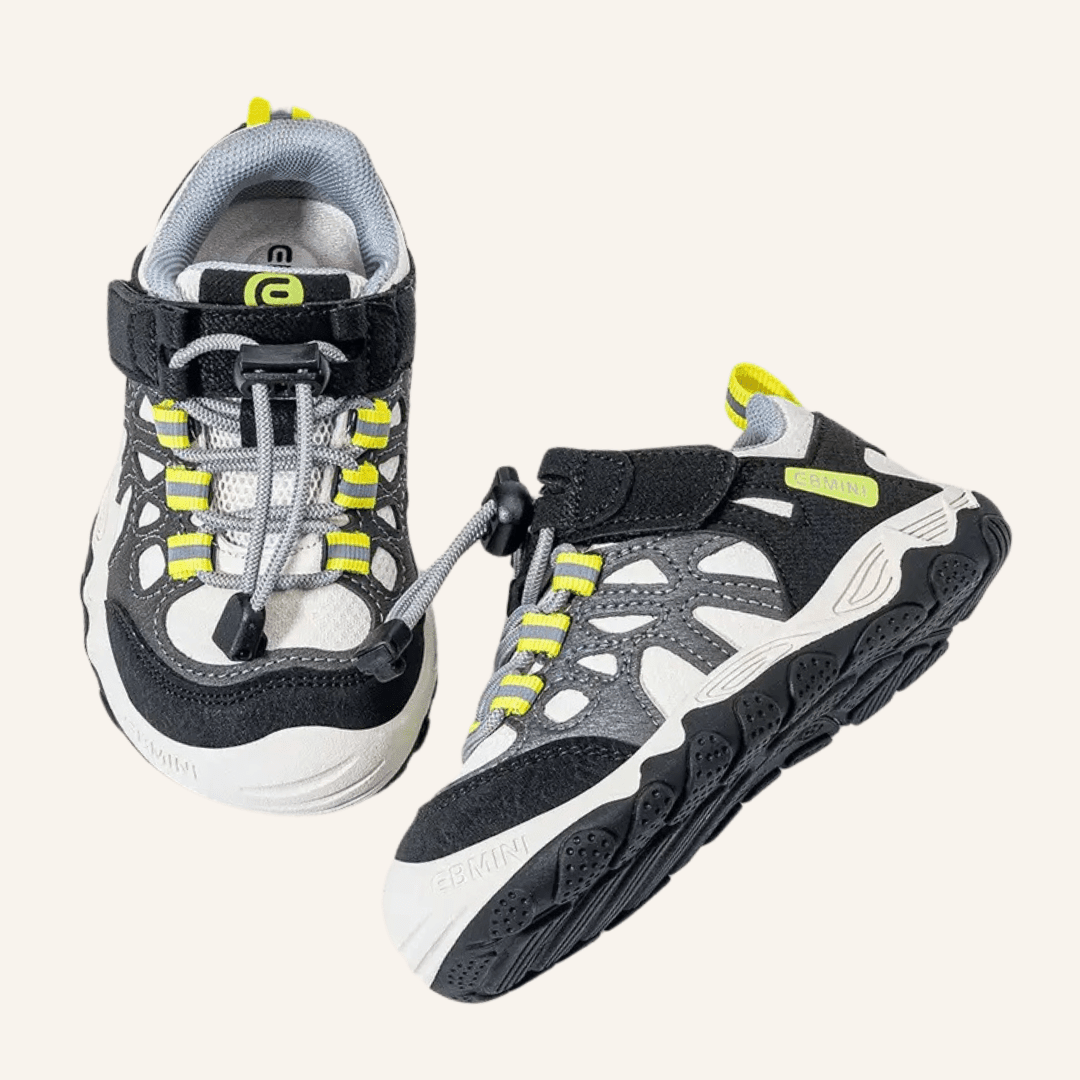 EBMINI® OTB – Scarpe Barefoot da Trekking Impermeabili per Bambini - Ebmini Italia - Nero - 22 (soletta 14,3 cm)