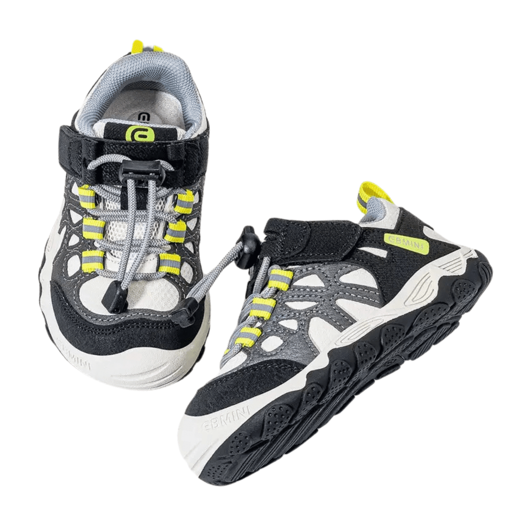 EBMINI® OTB – Scarpe Barefoot da Trekking Impermeabili per Bambini - Ebmini Italia - Nero - 22 (soletta 14,3 cm)