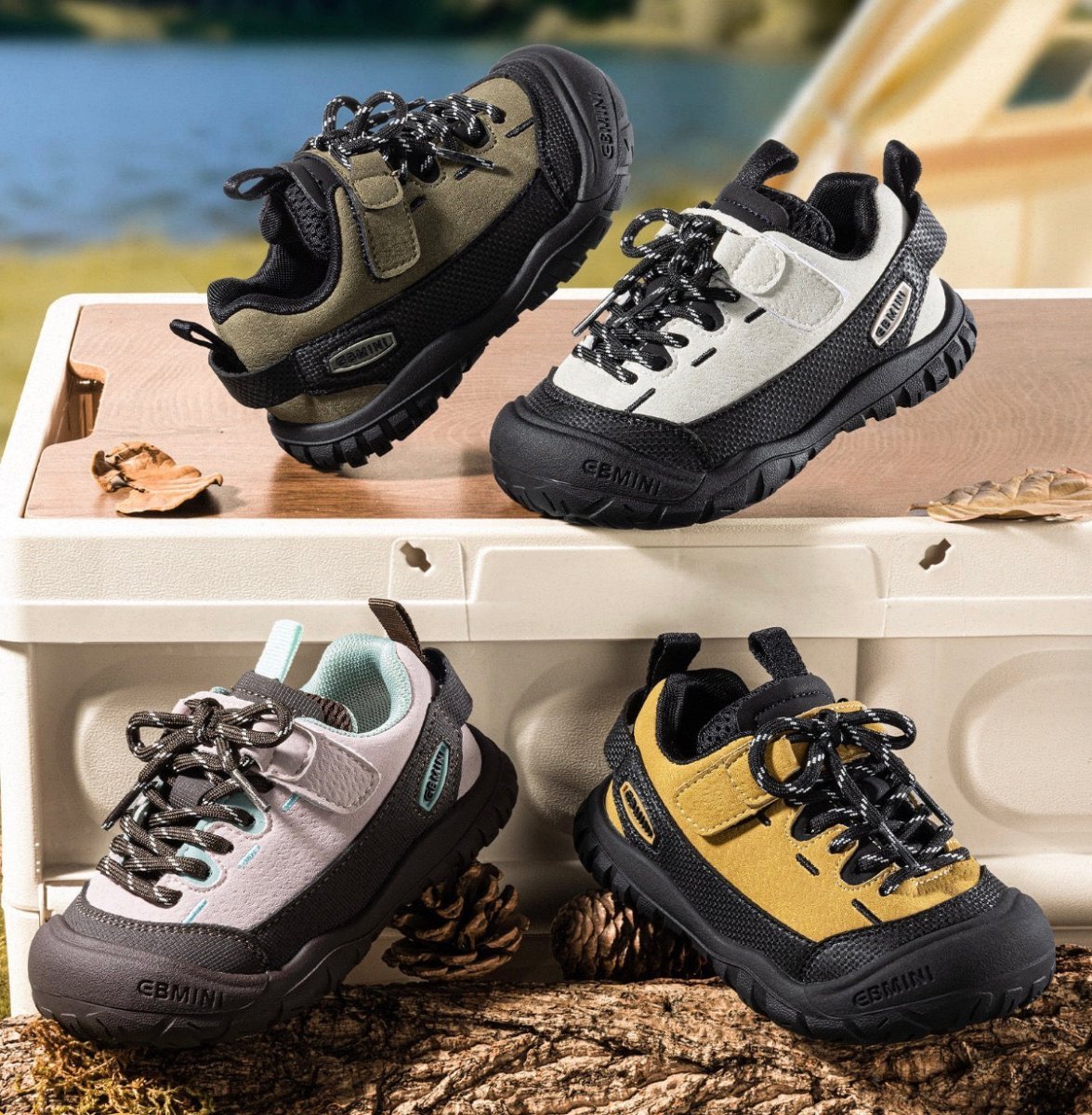 EBMINI® OTD – Scarpe Barefoot da Trekking Impermeabili per Bambini - Ebmini Italia - Bianco - 22-1