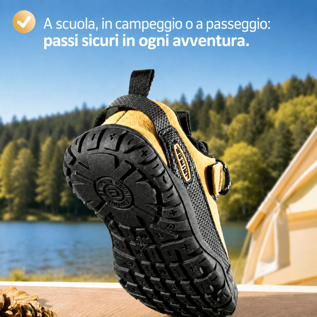 EBMINI® OTD – Scarpe Barefoot da Trekking Impermeabili per Bambini - Ebmini Italia - Bianco - 22-1