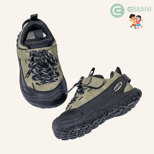 EBMINI® OTD – Scarpe Barefoot da Trekking Impermeabili per Bambini - Ebmini Italia - Verde - 22-1