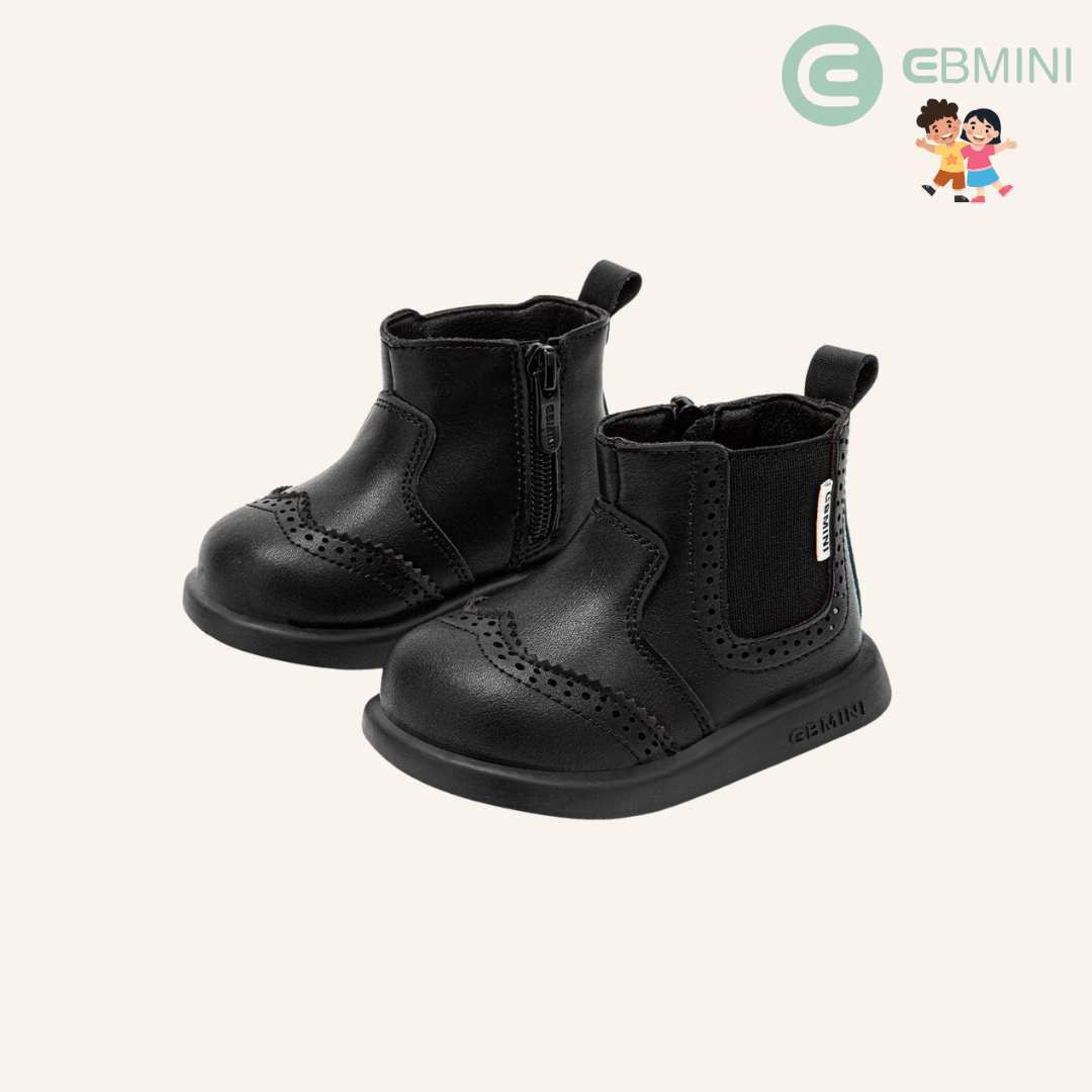 EBMINI® PARI' – Stivaletti Chelsea Barefoot per Bambini - Ebmini Italia - Nero - 16