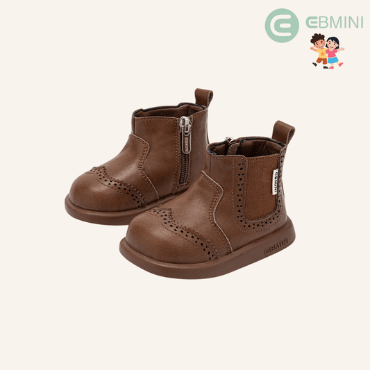 EBMINI® PARI' – Stivaletti Chelsea Barefoot per Bambini - Ebmini Italia - Marrone - 16