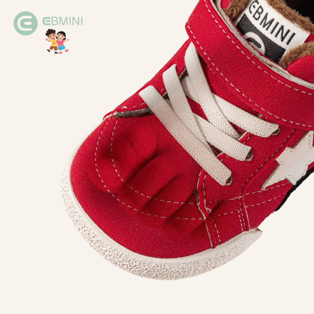 EBMINI® ROS – Stivaletti Barefoot Vegani Antiscivolo per Bambini - Ebmini Italia - Beige - 21 (soletta 13,7 cm)