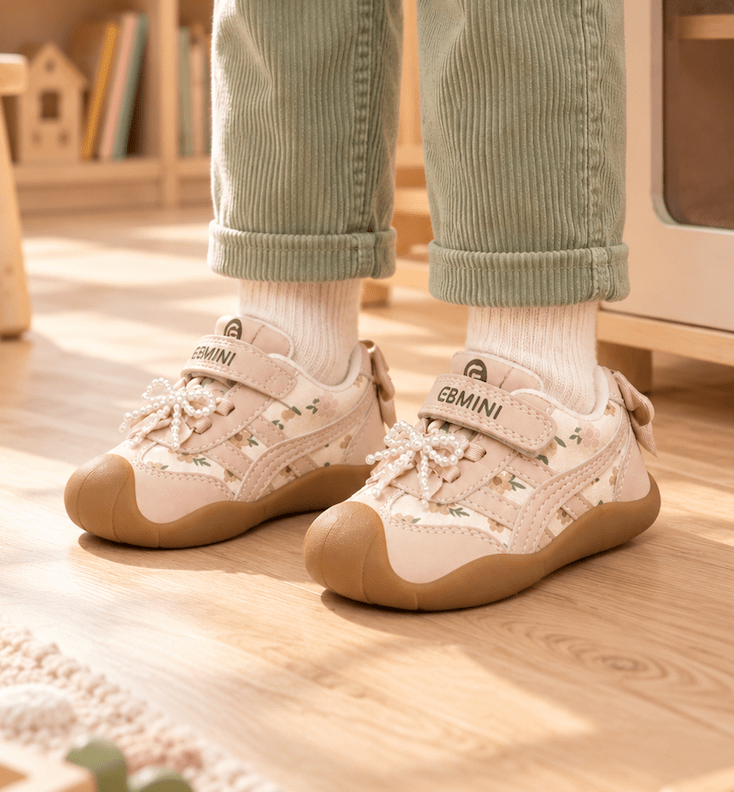 EBMINI® ROSY – Sneaker Barefoot Ultraleggere per Bambini - Ebmini Italia - Beige - 16 (soletta 12,1 cm)