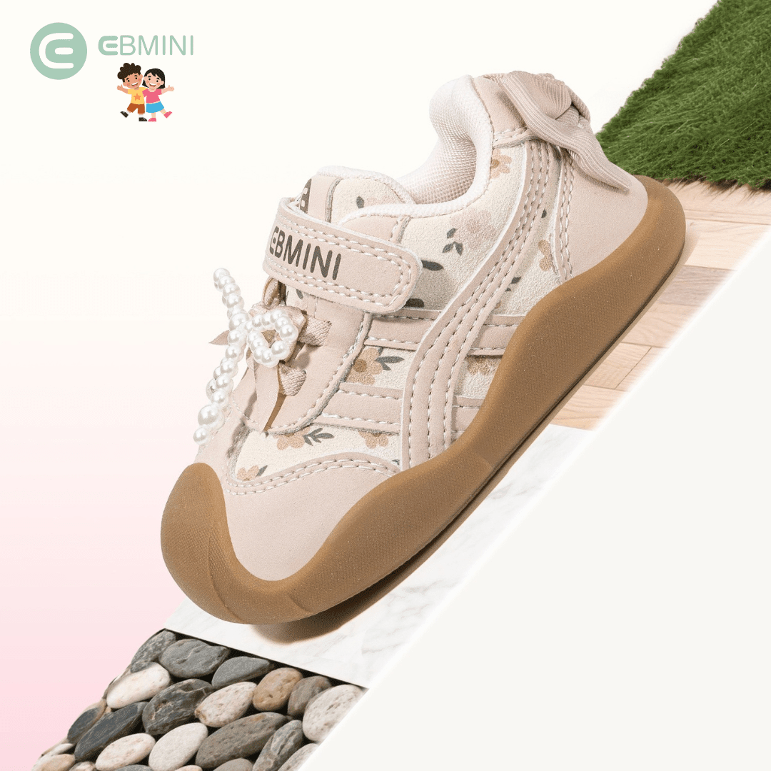 EBMINI® ROSY – Sneaker Barefoot Ultraleggere per Bambini - Ebmini Italia - Beige - 16 (soletta 12,1 cm)