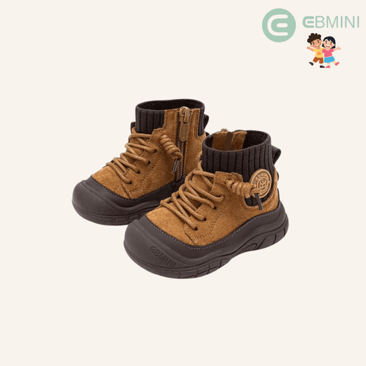 EBMINI® RUN – Stivaletti Barefoot Antiscivolo - Ebmini Italia - Bronzo - 16 (soletta 12,5 cm)