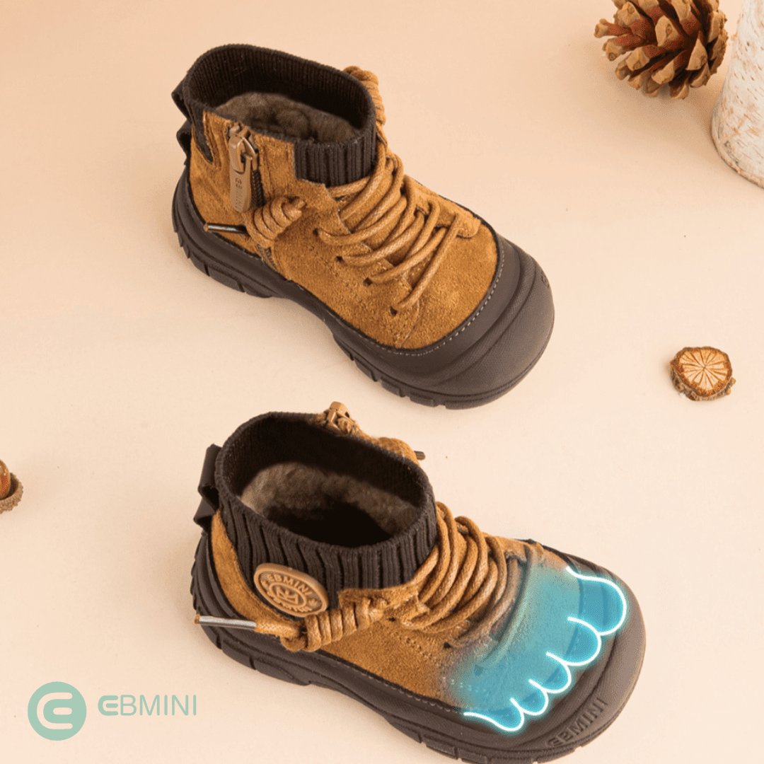 EBMINI® RUN – Stivaletti Barefoot Antiscivolo - Ebmini Italia - Nero - 16 (soletta 12,5 cm)