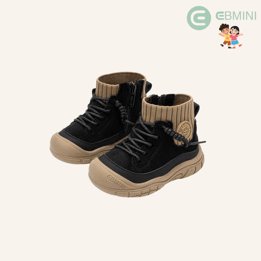EBMINI® RUN – Stivaletti Barefoot Antiscivolo - Ebmini Italia - Nero - 16 (soletta 12,5 cm)