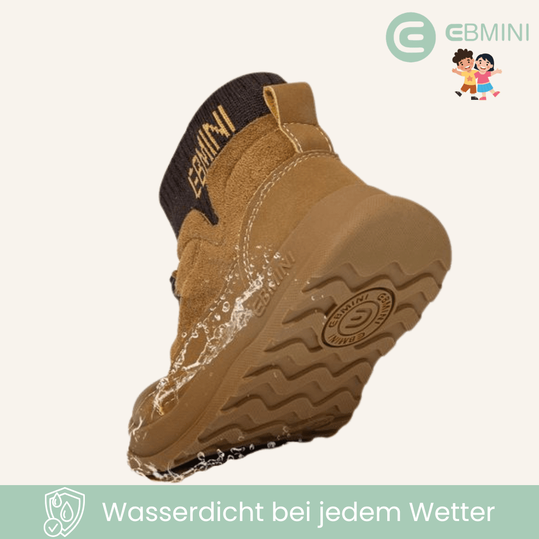 EBMINI® RUS – Stivaletti Barefoot Impermeabili Caldi per Bambini - Ebmini Italia - Nero - 22 (soletta 14,5 cm)