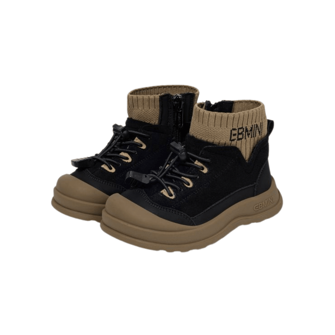 EBMINI® RUS – Stivaletti Barefoot Impermeabili Caldi per Bambini - Ebmini Italia - Nero - 22 (soletta 14,5 cm)