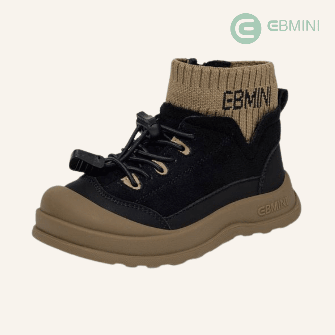EBMINI® RUS – Stivaletti Barefoot Impermeabili Caldi per Bambini - Ebmini Italia - Nero - 22 (soletta 14,5 cm)