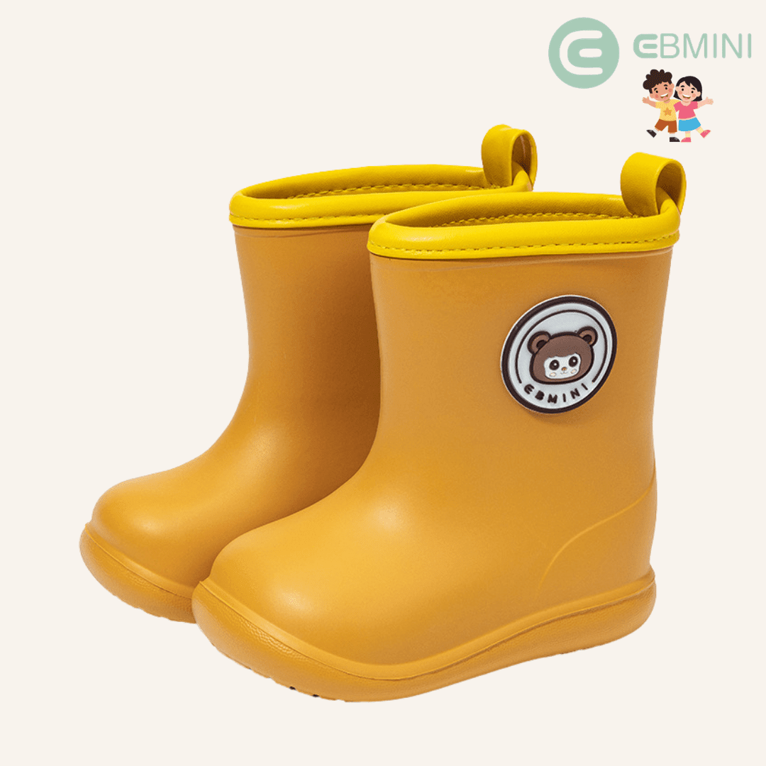 EBMINI® – Stivali di Gomma Barefoot per Bambini - Ebmini Italia - Giallo - 14 (soletta 14 cm)